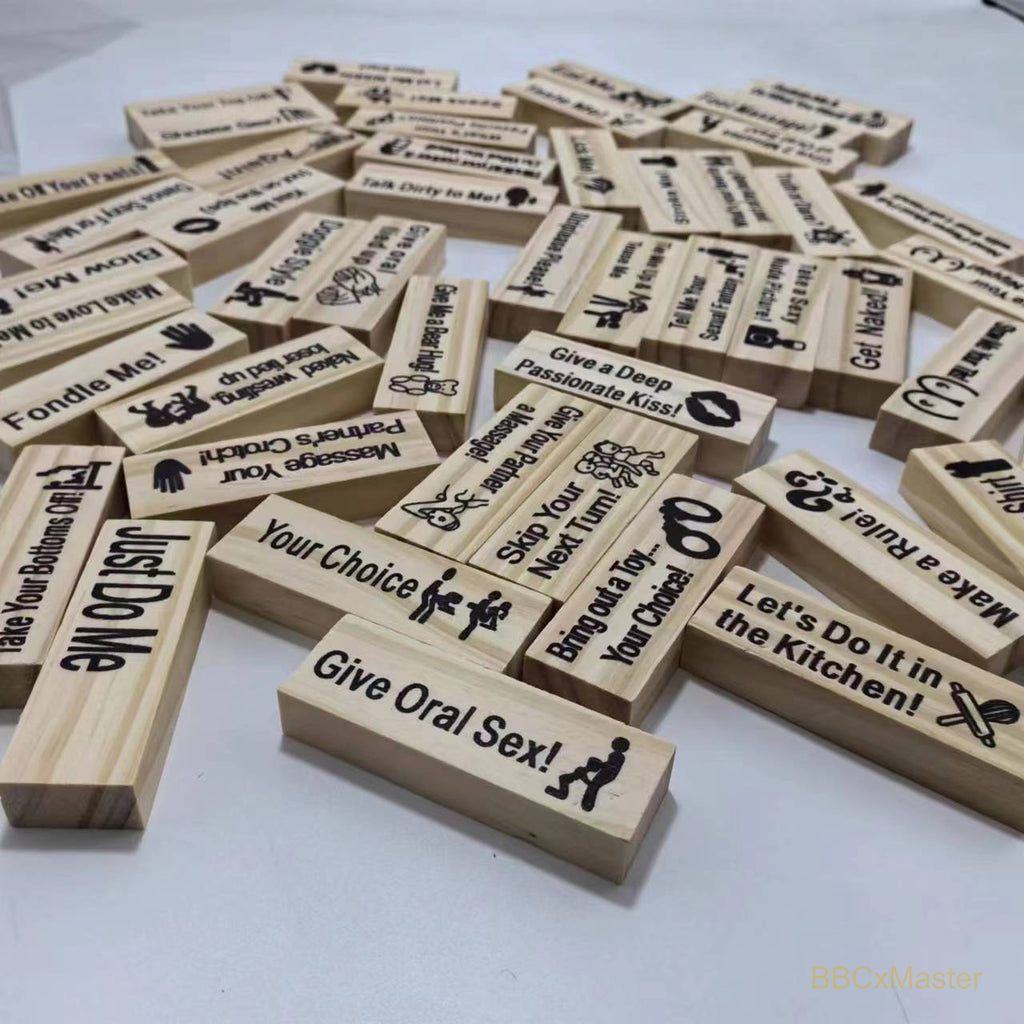 Couple Game Night Intimacy Block Tower Jenga Game Valentine Tumbling T - BBCxMaster - Couple Game Night Intimacy Block Tower Jenga Game Valentine Tumbling T - BBCxMaster